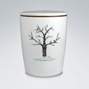 Urne Solid Line 01112 weiss mit Orchidee